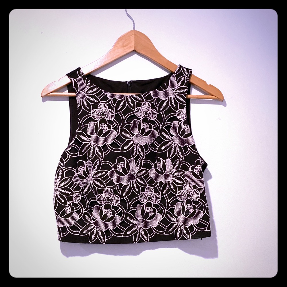 Tibi Embroidered Crop Top